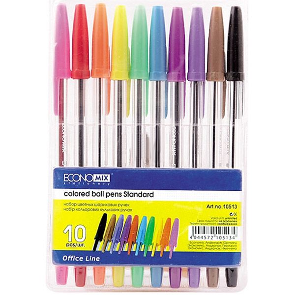 Набір ручок кулькових Economix E10513 10 кольорів 