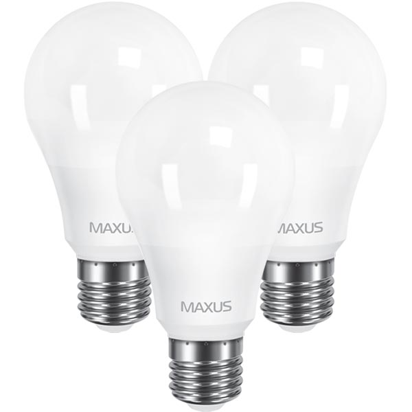 Лампа LED Maxus A60 10 Вт E27 холодный свет 3 шт