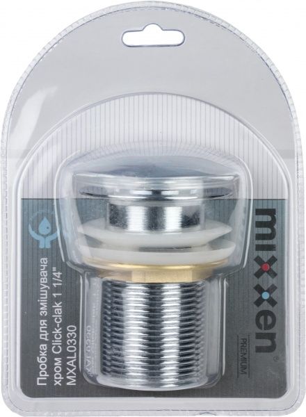 Донний клапан Mixxen з переливом хром Клік Клак MXAL0330