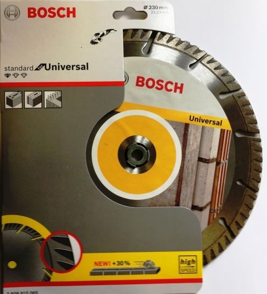 Диск алмазний відрізний Bosch Standard Universa 230x2,6x22,2 армований бетон, бетон, цегла 2608615065