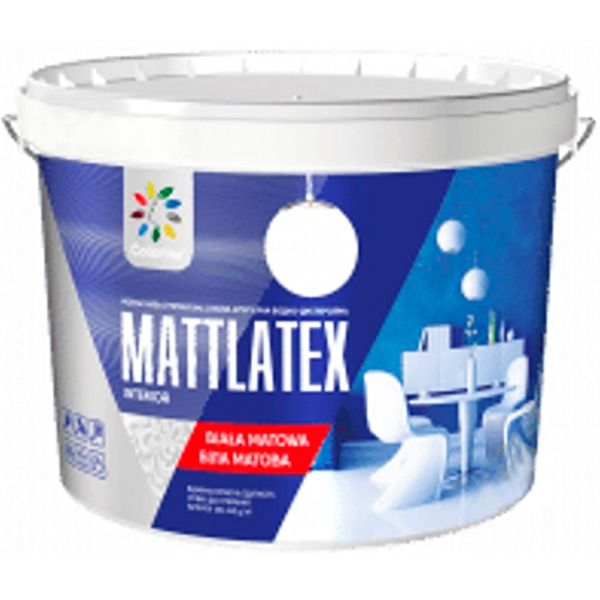 Краска интерьерная акриловая COLORINA MATTLATEX мат белый 7кг 