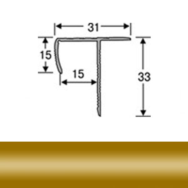 Профіль для плитки алюмінієвий ТІS АТЛП 2.7 м золото