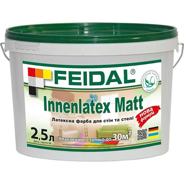 Фарба латексна Feidal Innenlatex Matt мат білий 2.5л 