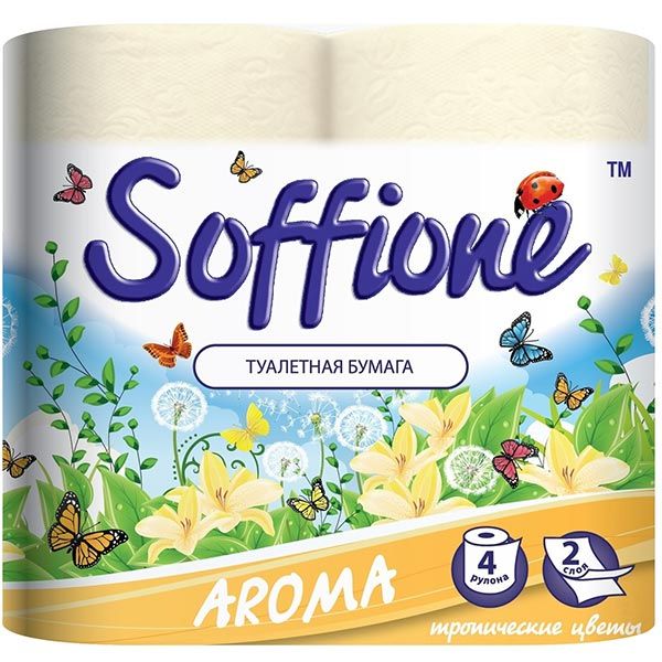 Папір туалетний Soffione Aroma жовтий 4 шт