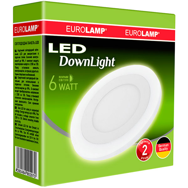 Світильник точковий Eurolamp 6 Вт 4000 К білий LED-DLR-6/4(white) 