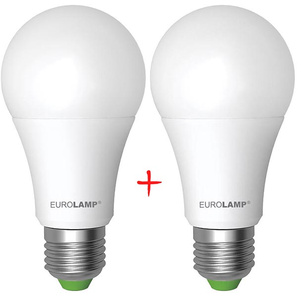 Лампа світлодіодна Eurolamp 2 шт./уп. 7 Вт A60 матова E27 220 В 3000 К MLP-LED-A60-07272(E)