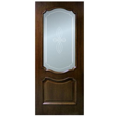 Дверь межкомнатная Кармен 60 см орех со стеклом