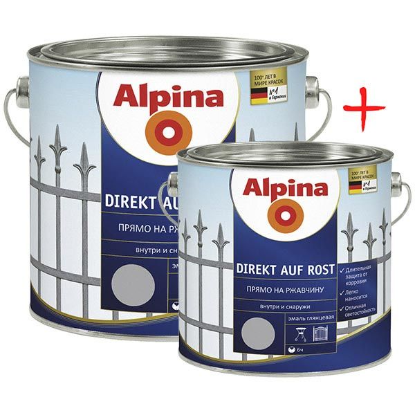 Комплект Alpina Direkt auf Rost Silber 2.5 л + 0.75 л