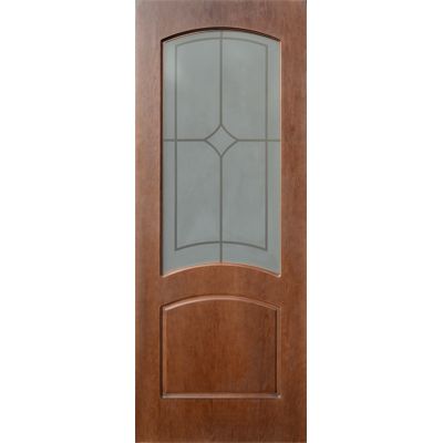 Дверь межкомнатная Меркурий 80 см табак стекло с рисунком