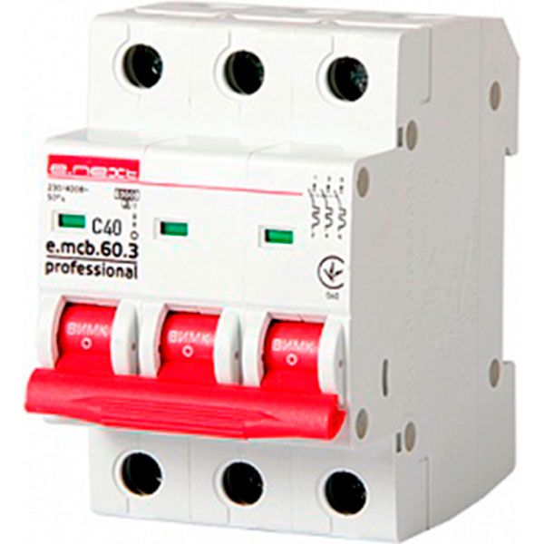 Автоматичний вимикач  E.next e.mcb.pro.60.3.С40, 3р, С40А, 6 кА p042035