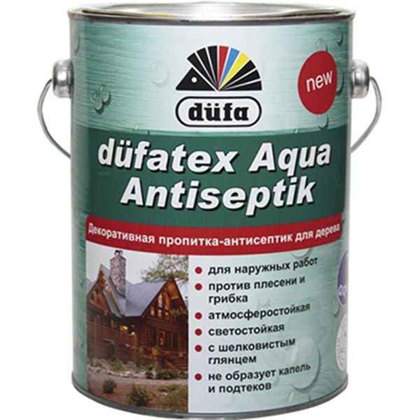 Просочувач Dufa dufatex Aqua Antiseptik тік шовковистий глянець 2,5 л