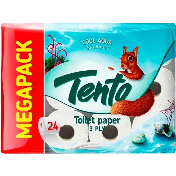 Бумага туалетная Metsa Tissue Tento Cool Aqua 24 шт