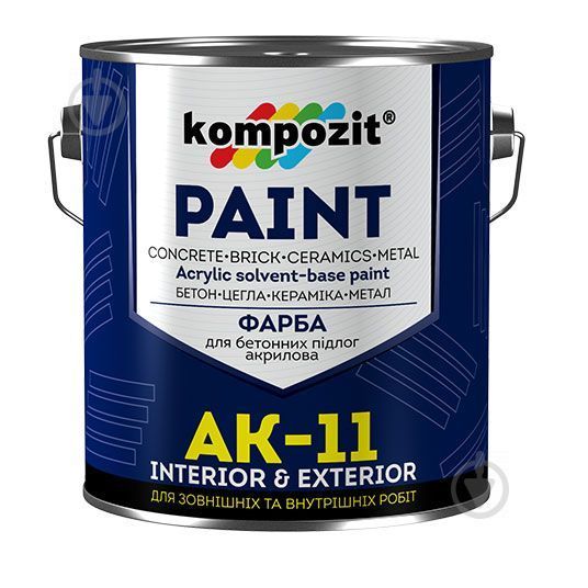 Краска Kompozit для бетонных полов АК-11 белый мат 2,8кг