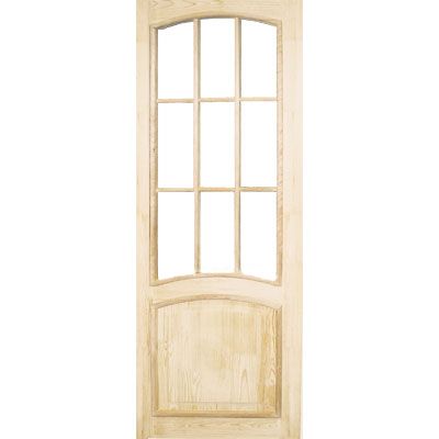 Дверь межкомнатная Пальмира 80 см сосна под стекло