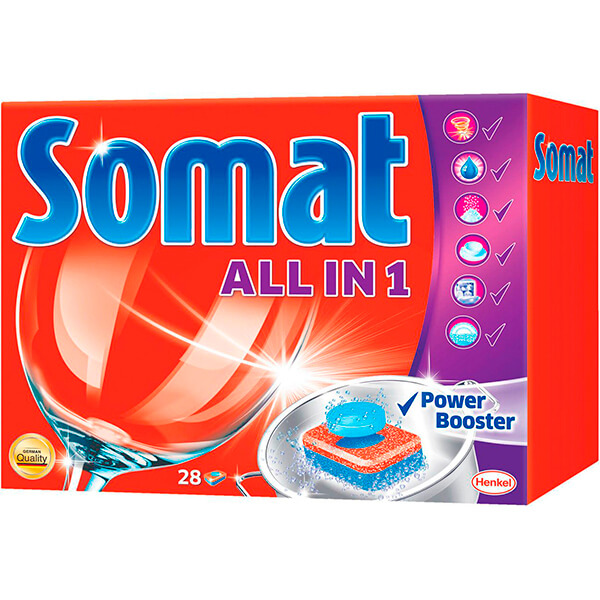 Засіб для посудомийних машин Somat All in 1 28 шт