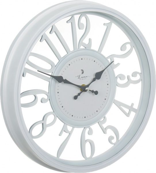 Часы настенные Skeleton Версаль 30,5 см белые Luna