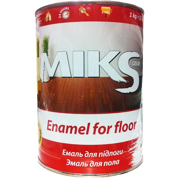 Емаль MIKS Color алкідна для підлоги червоно-коричневий глянець 2,8кг
