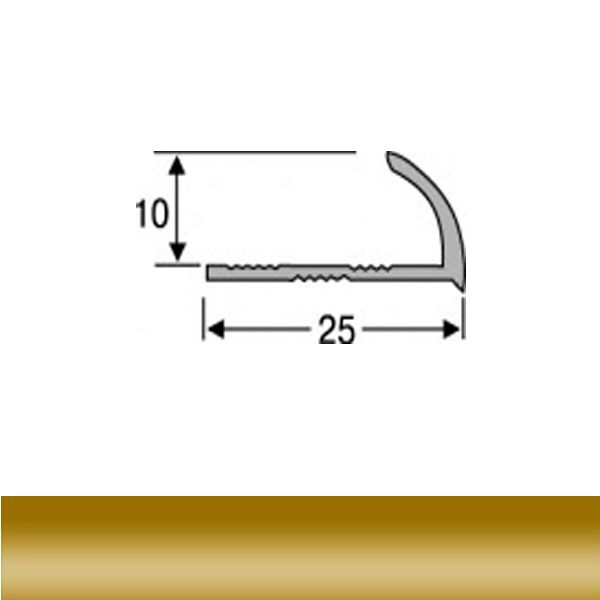 Уголок для плитки TIS внешний алюминий 81,1,NAPG 10 мм 2,7м золото
