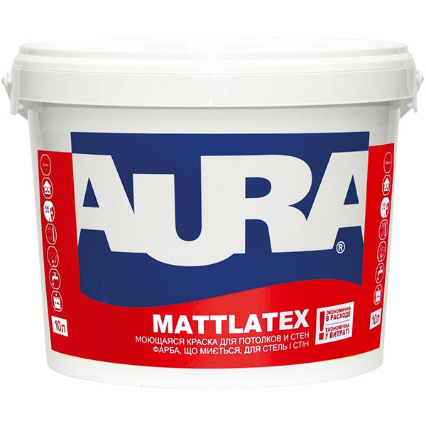 Краска акрилатная водоэмульсионная Aura® Mattlatex TR глубокий мат база под тонировку 0,9л