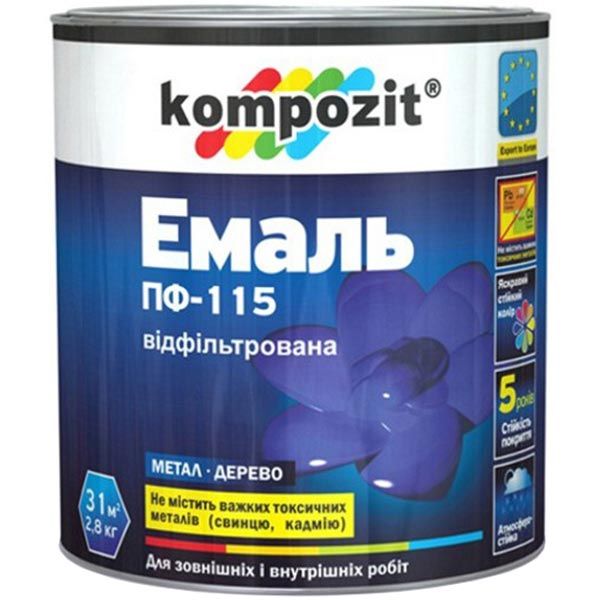 Эмаль Kompozit алкидная ПФ-115 шоколадный глянец 12кг