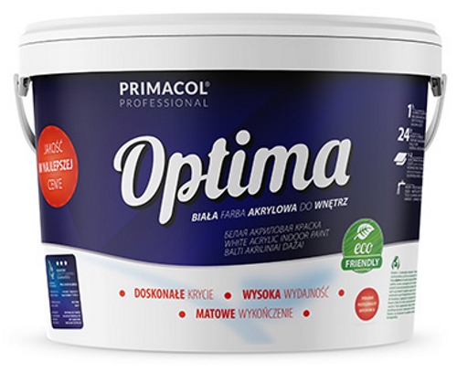 Краска интерьерная акриловая Primacol Professional Optima мат белая 5л 