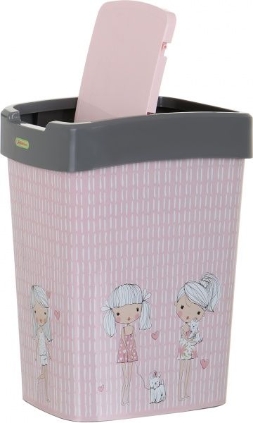 Контейнер для мусора Алеана Алеана Девочки 18 л розовый/серый 121067
