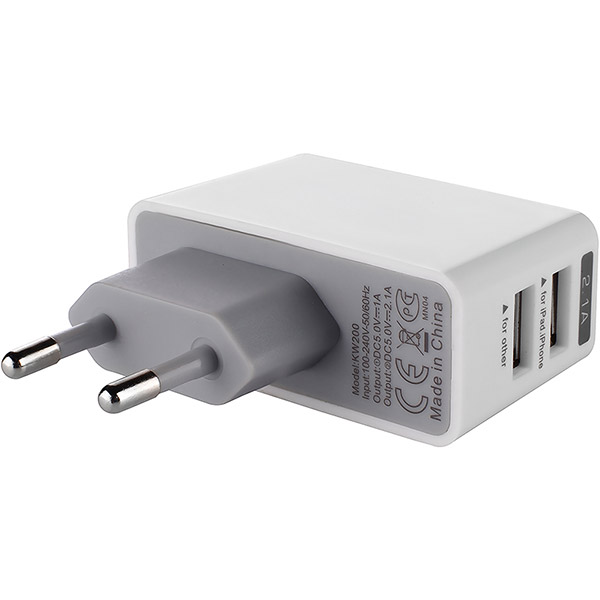 Зарядное устройство Drobak Power Dual 220V-USB white/grey
