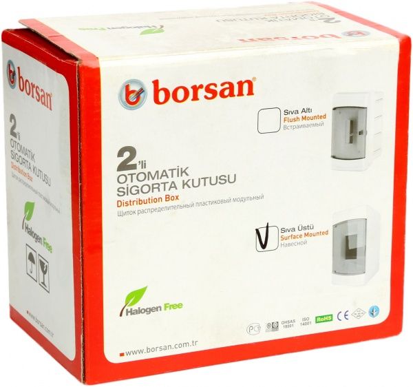 Щиток пластиковий  Borsan на 1-2 модуля зовнішній BR.820