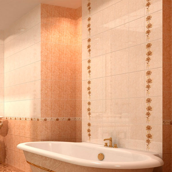 Бордюр Golden Tile Каменный цветок бежевый 250х60 мм
