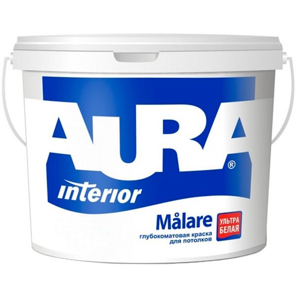 Краска акриловая водоэмульсионная Aura® Malare глубокий мат белый 2,5л
