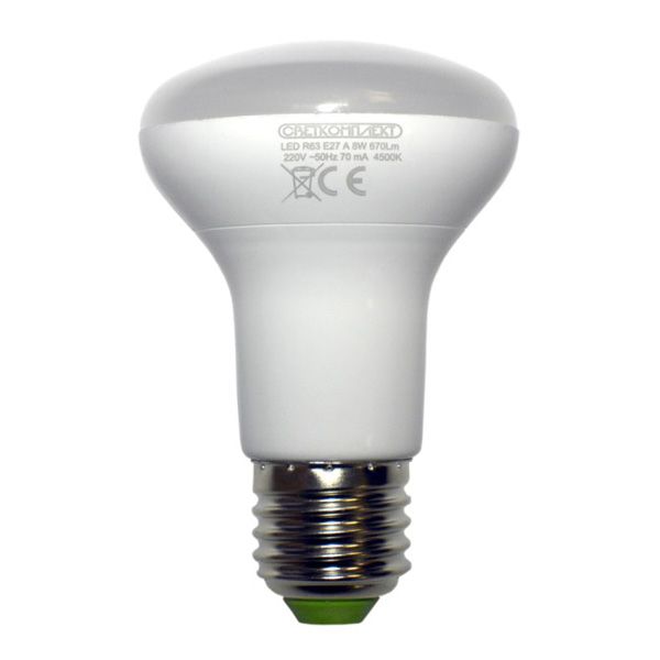 Лампа светодиодная Светкомплект 8 Вт R63 матовая E27 220 В 4500 К 