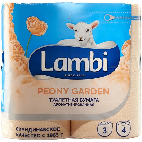 Папір туалетний Metsa Tissue Lambi Peony Garden 4 шт