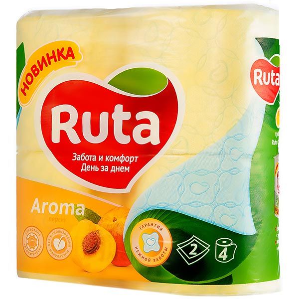 Бумага туалетная Ruta Aroma желтая 4 шт