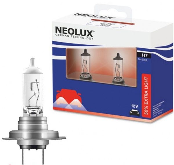 Лампа галогенная Neolux 55W PX26D (N499) H7 12 В 55 Вт 2 шт 3200