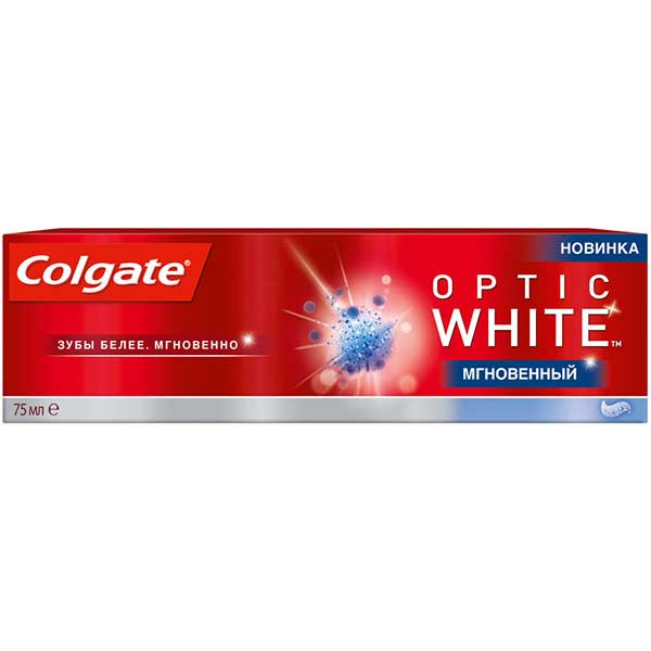 Зубная паста Colgate Optic White Мгновенный отбеливающая 75 мл