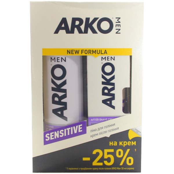 Подарочный набор Arko Sensitive пена и крем