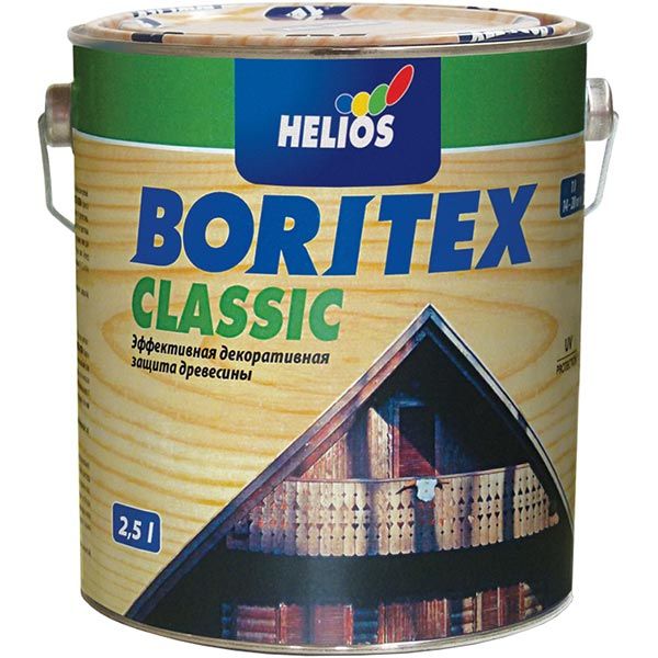 Лазур Helios Boritex Classic 1 безбарвний мат 2,5 л