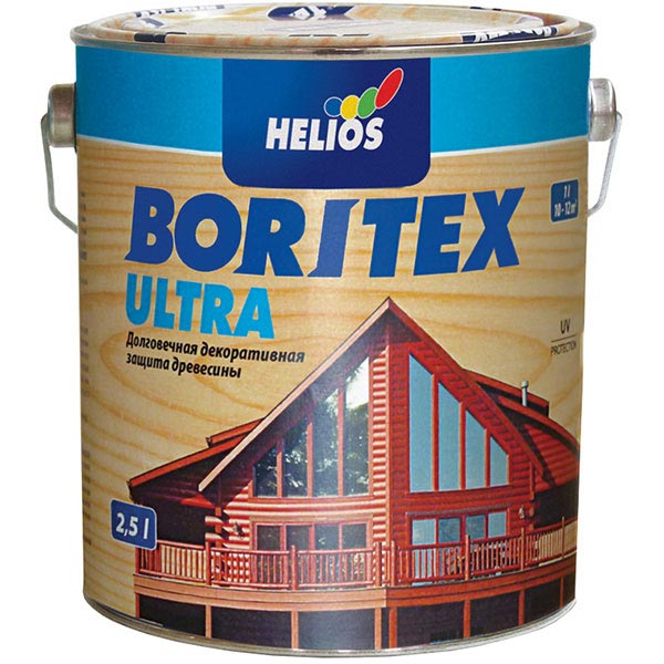 Лазур Helios Boritex Ultra 2 сосна шовковистий мат 2,5 л