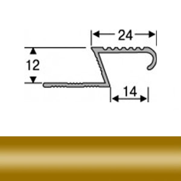 Профіль для плитки алюмінієвий ТІS АЛПZ 2.7 м золото