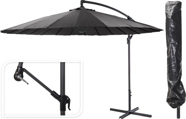 Зонт садовый ProGarden с наклоном и подставкой Темно-сірий (FD1000150)