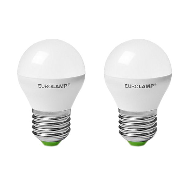Лампа світлодіодна Eurolamp 2 шт./уп. 5 Вт G45 матова E27 220 В 4000 К MLP-LED-G45-05274(E) 