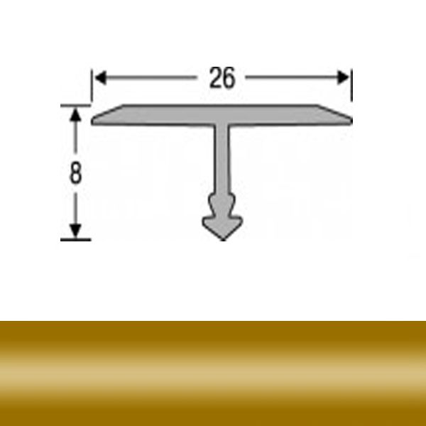 Профиль для плитки алюминиевый ТІS АТ-26 2.7 м золото