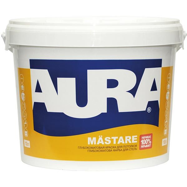 Краска акриловая водоэмульсионная Aura® Mastare глубокий мат белый 2,5л