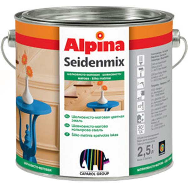 Эмаль Alpina SeidenMix темно-коричневая 0.75 л