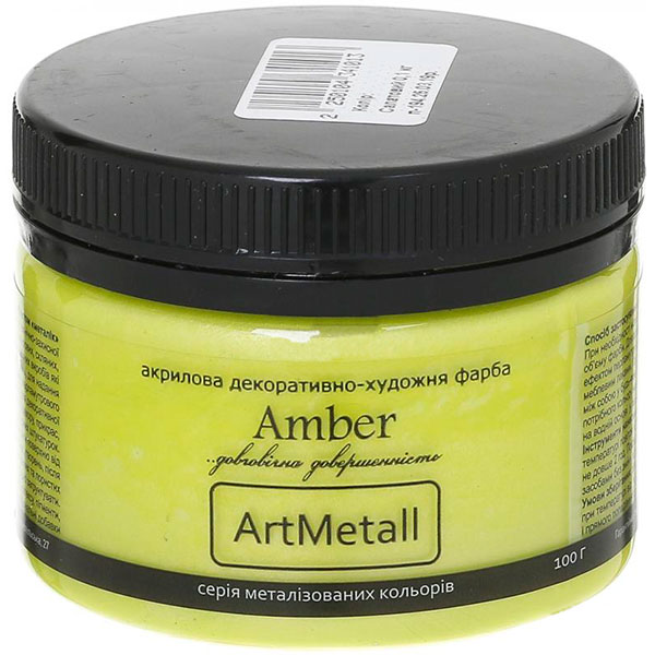 Декоративная краска Amber акриловая салатовый 0.1кг
