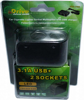 Разветвитель от гнезда прикуривателя 2-1/2 USB 12/24V IDC-102