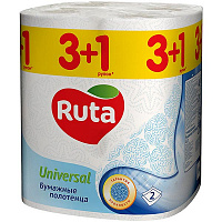 Бумажные полотенца Ruta Universal двухслойная 4 шт.