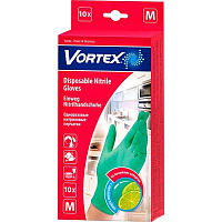 Перчатки нитриловые Vortеx с запахом лайма стандартные р.M 5 пар/уп. зеленые 