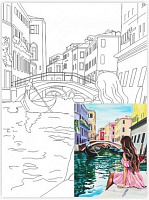 Холст на картоне с контуром Города, Венеция 2 Rosa Start 
