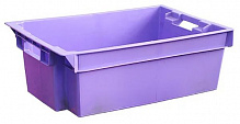 Ящик Пласт-Бокс поворотний суцільний фіолетовий для пищевых продуктов
